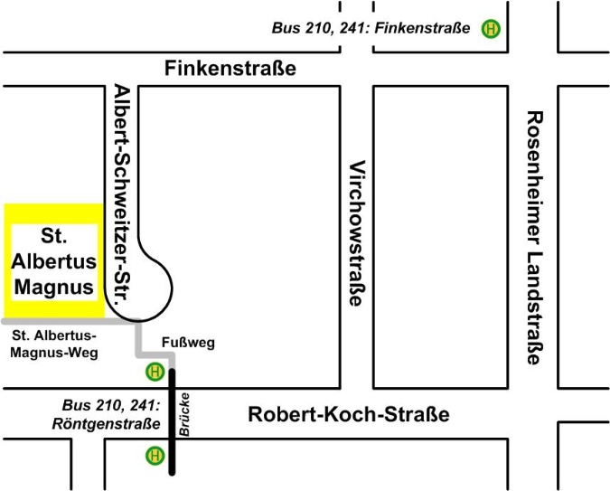 Lage und Anfahrt St. Albertus Magnus