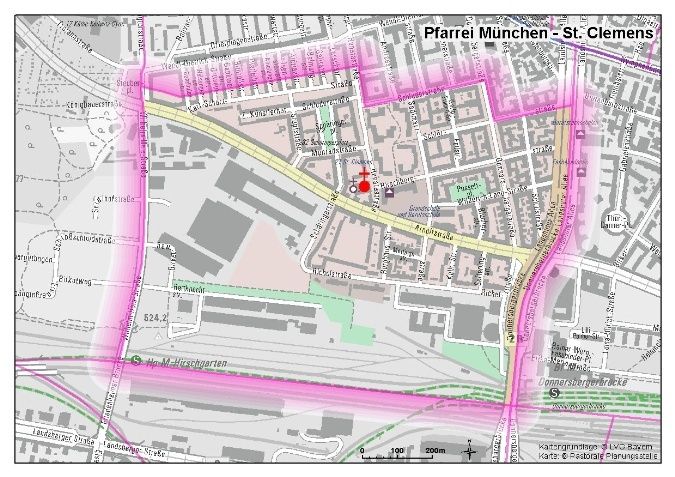 Pfarrgebiet Clemens Karte