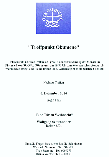 Ökumenetreff Dezember 2014