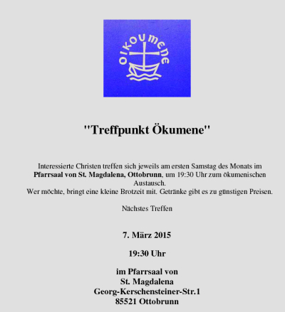 Ökumenetreff März 2015