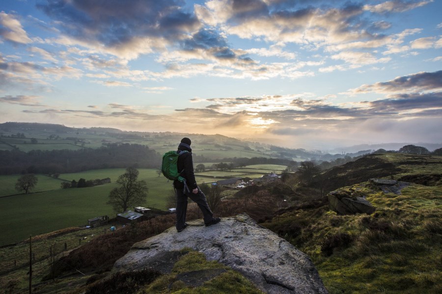 Walker on Baildon Moor in Yorkshire