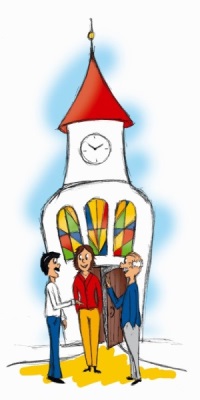 Gespräche vor der Kirchentüre