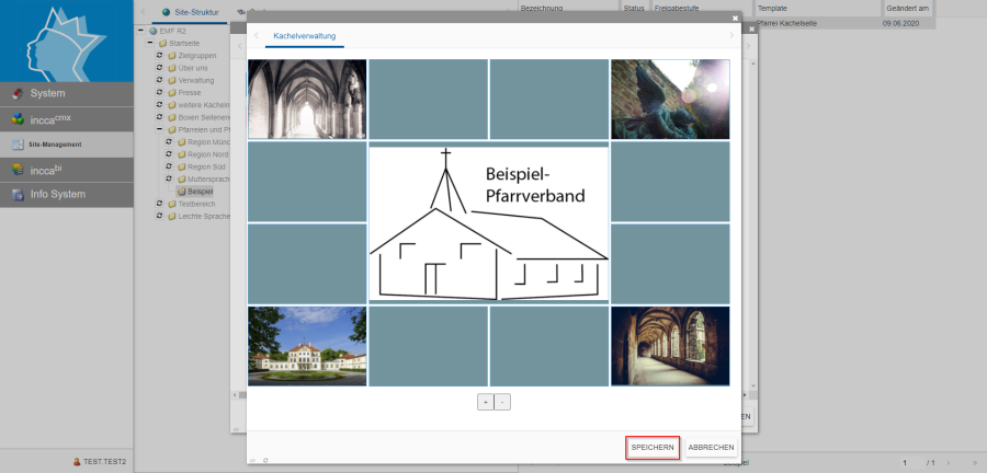Bildserie zeigt das Anlegen einer Kachelseite 6