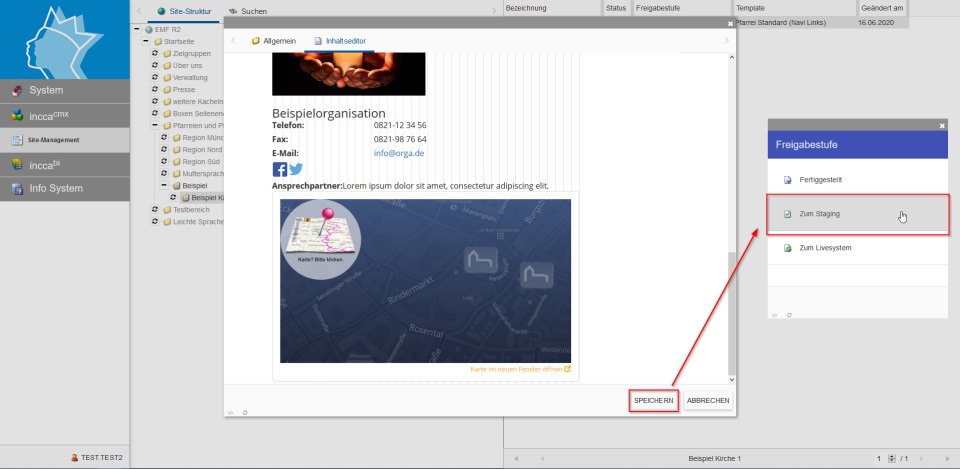 Bildserie zeigt, wie man neue Inhalte in einer Webseite anlegt. (14)