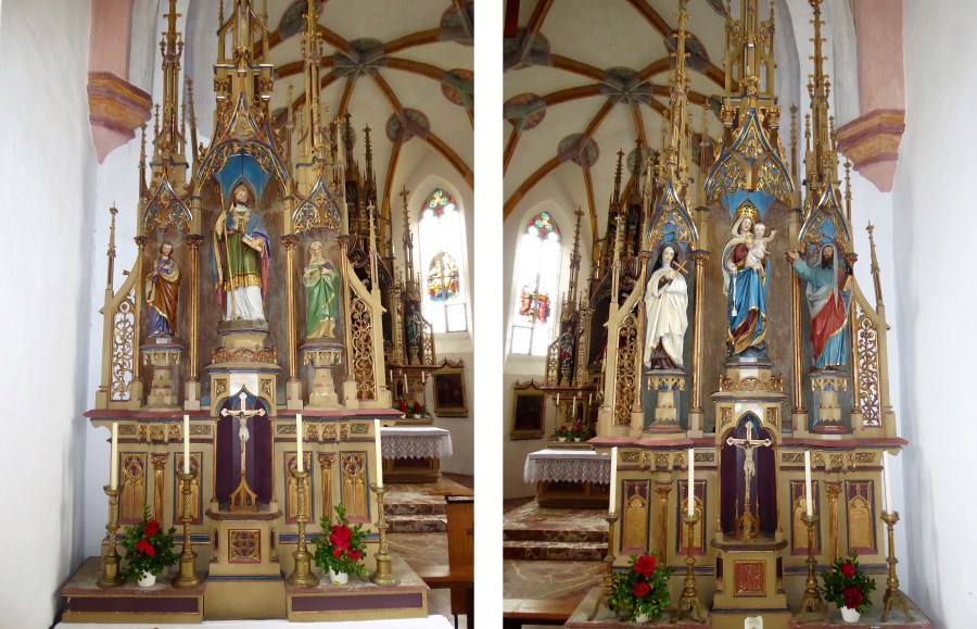 Die beiden Seitenaltäre der Peterskirche.