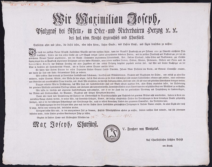 gedrucktes Besitzergreifungspatent