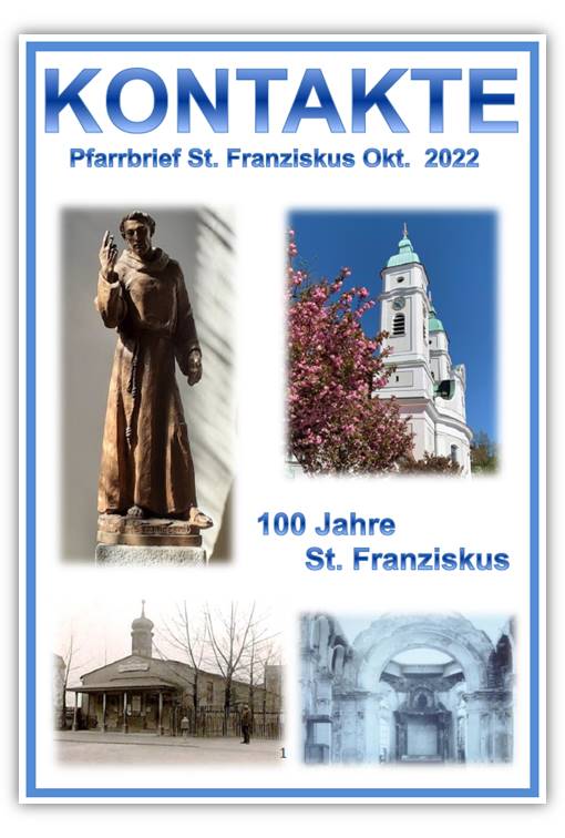 Deckblatt Pfarrbrief St. Franziskus, 100 Jahre 2022