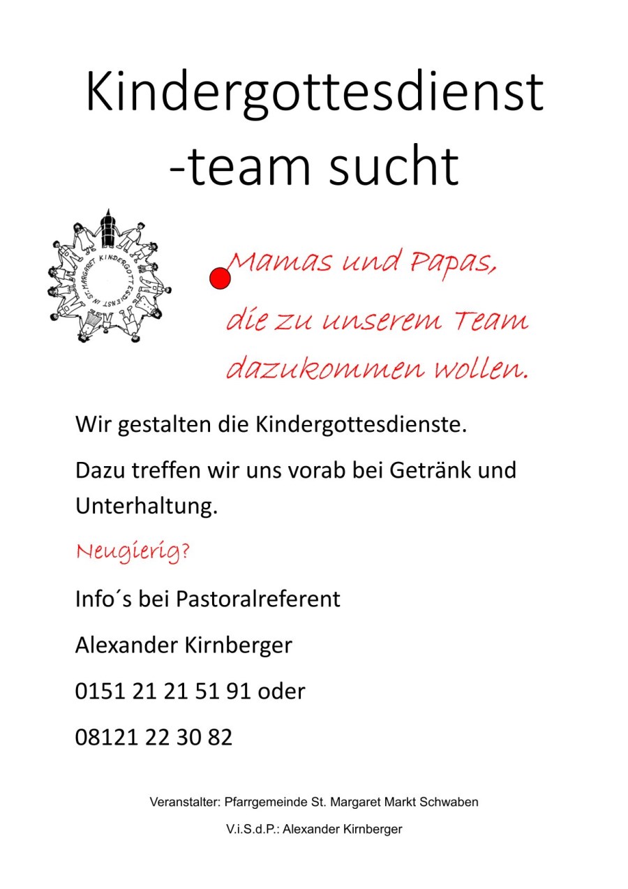 Plakat Kindergottesdienstteam