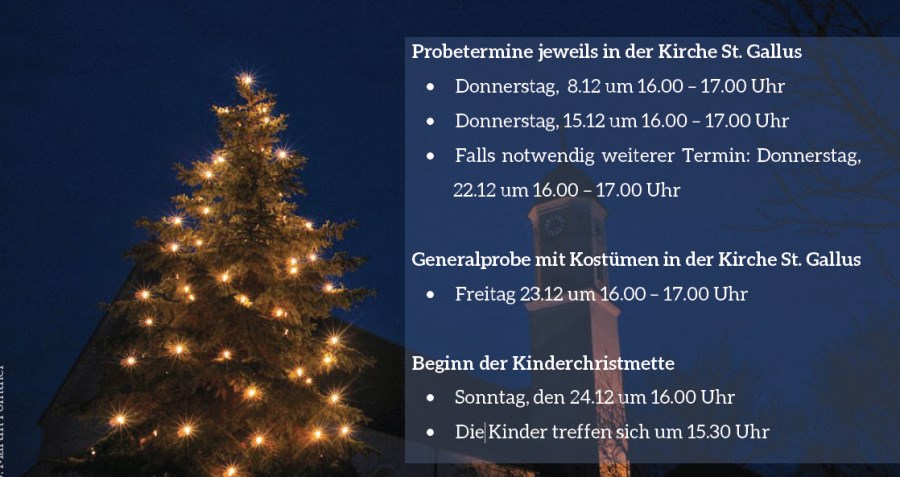 Kinderchristmette Termine