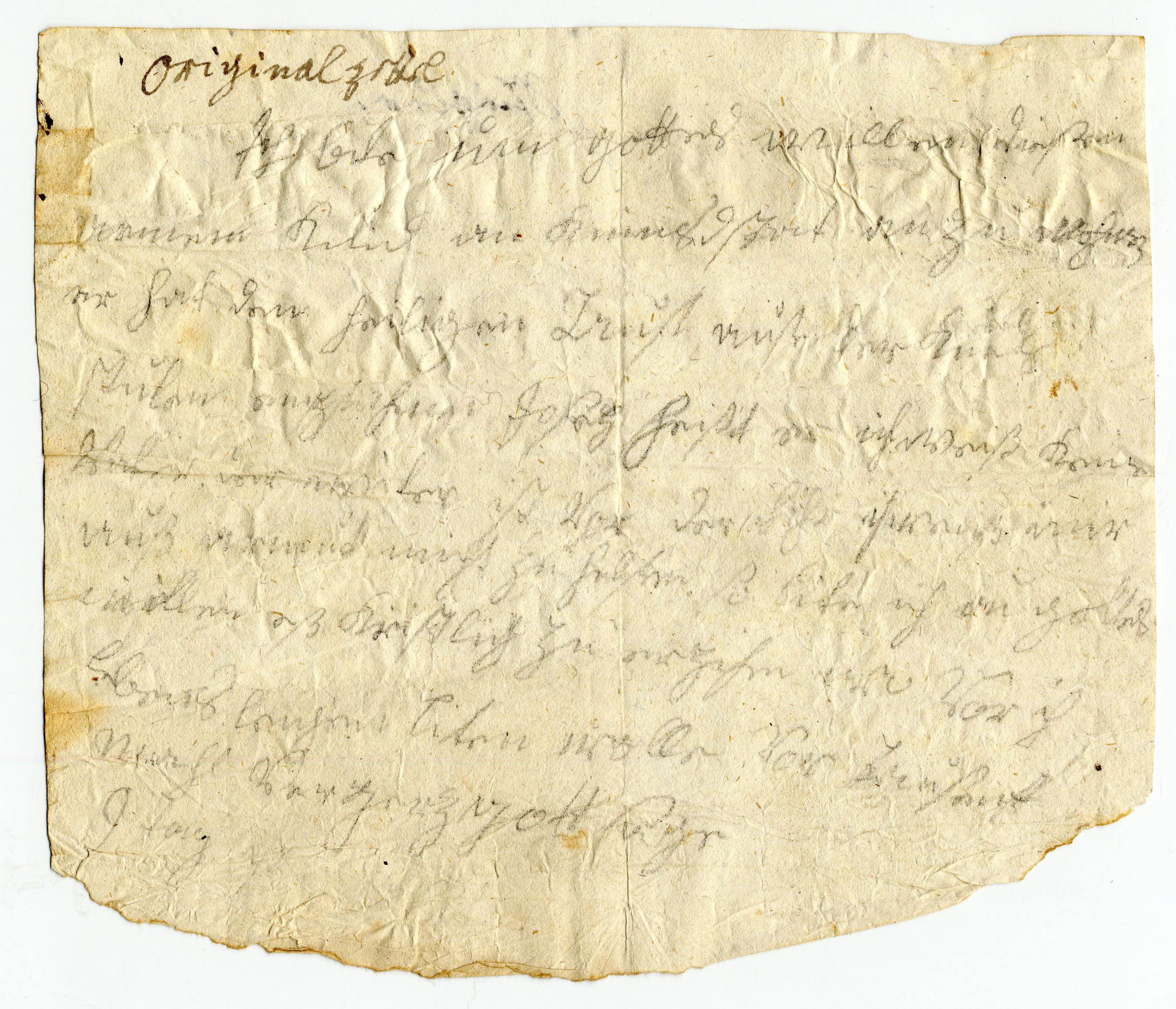 Zettel zum Findling „Joseph Stiegler“, 1807