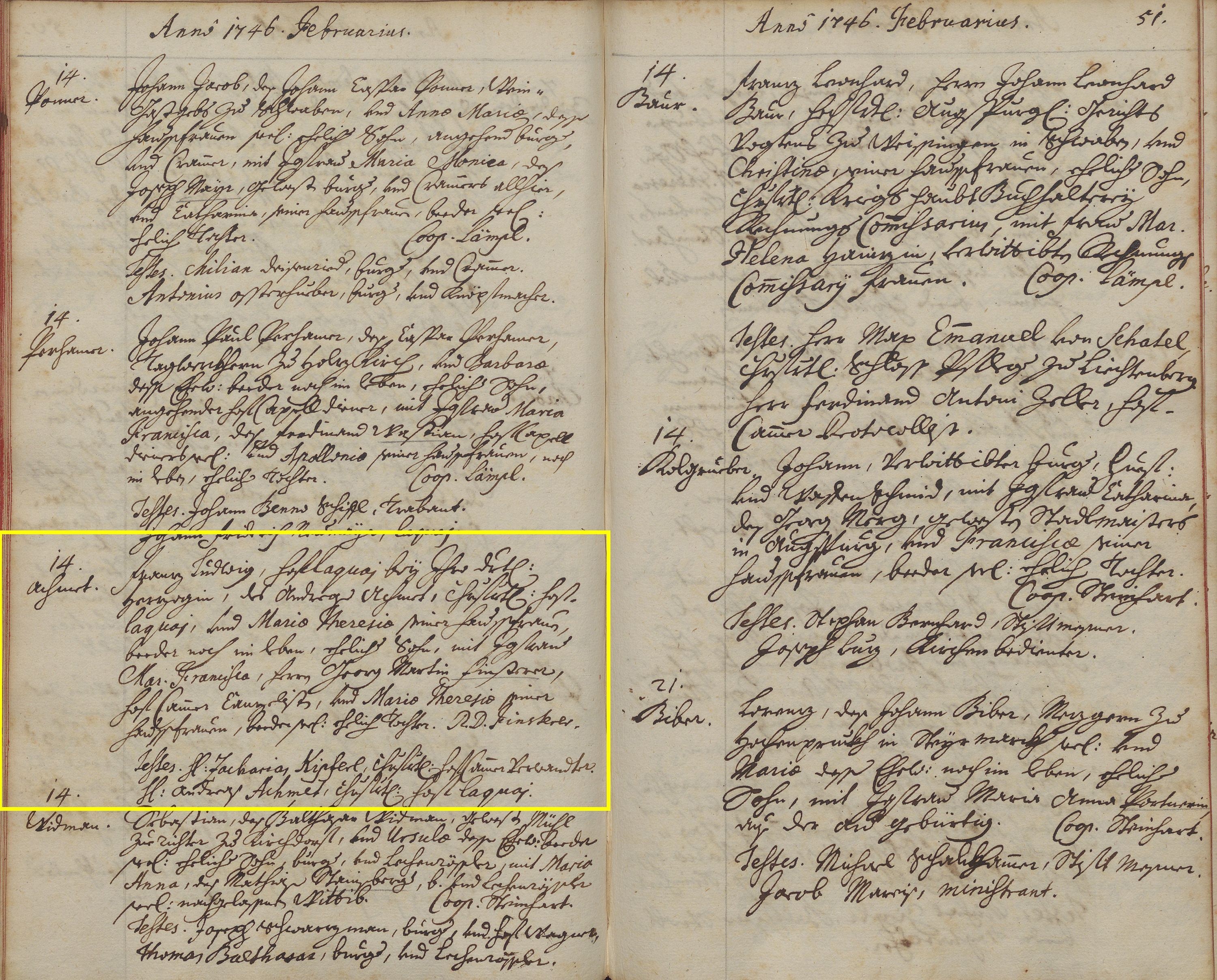 Trauungsbuch der Pfarrei München-Zu Unserer Lieben Frau 1742-1750