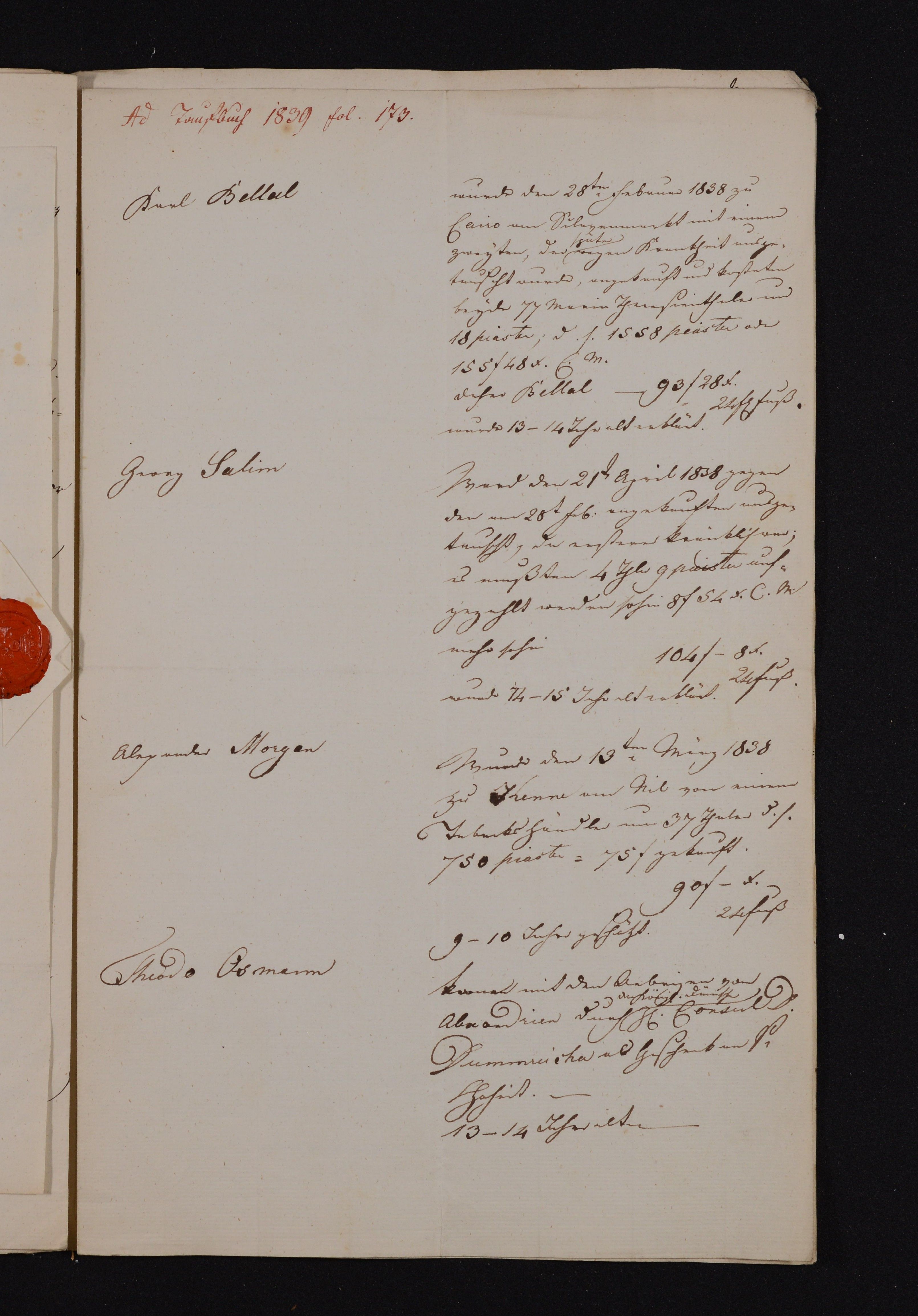 Beilage zum Taufbuch