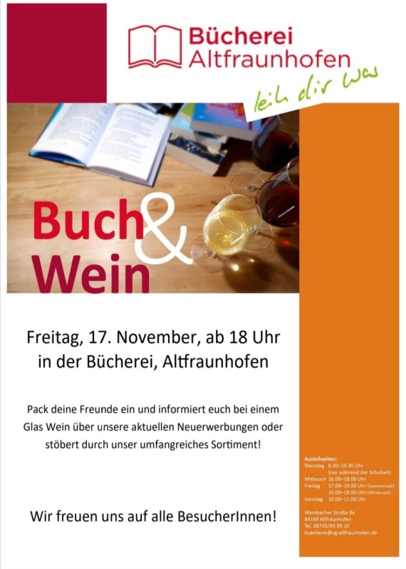 Einladungsplakat zur Vorstellung neuer Medien in der Bücherei