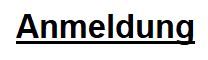 Anmeldung Schriftzug