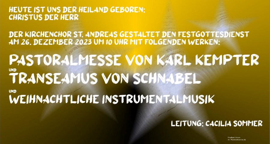 Musikstücke für Weihnachtsgottesdienst