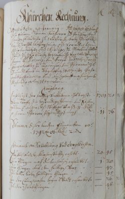 Kirchenrechnung der Filialkirche Waakirchen für das Jahr 1687