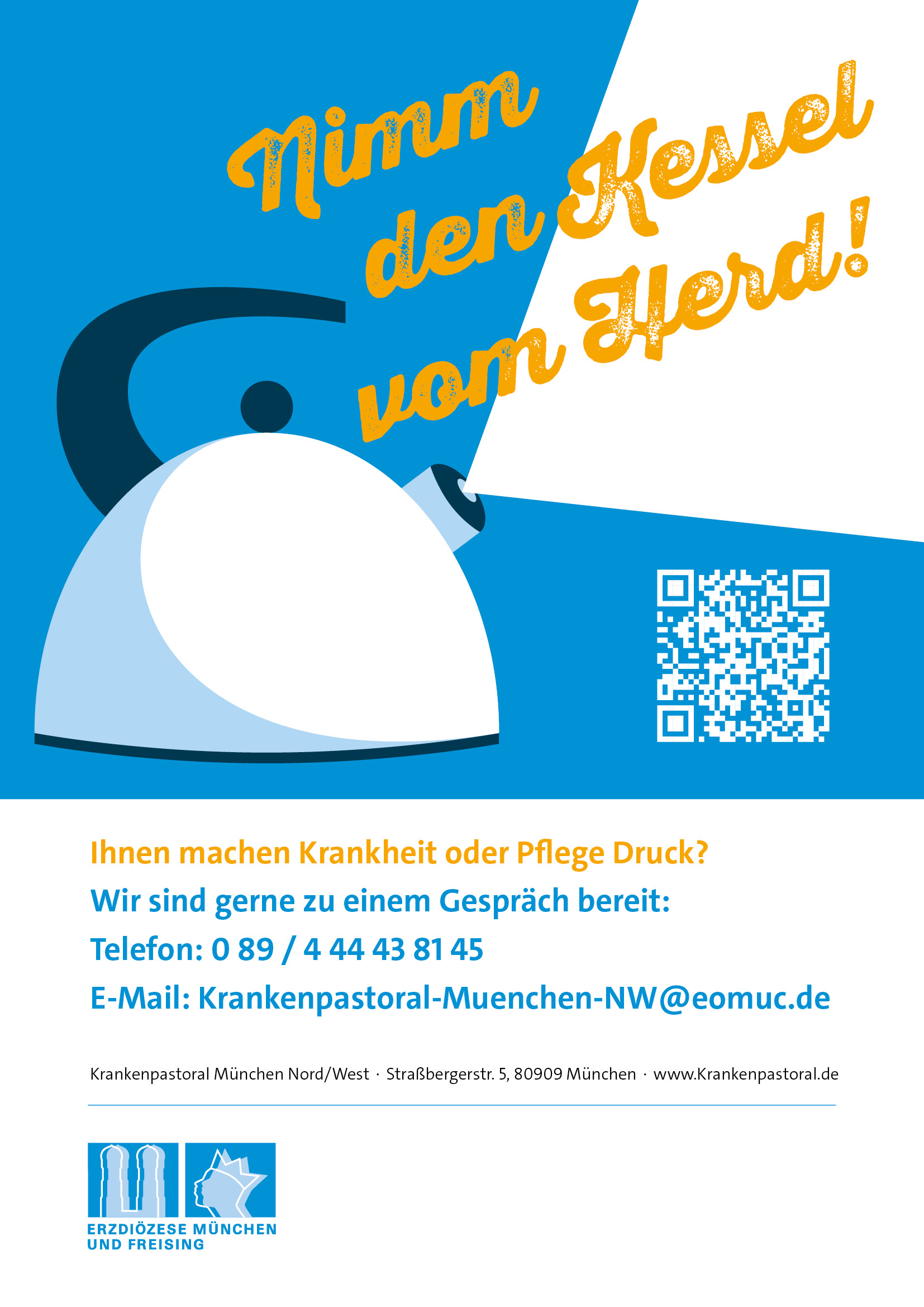 Nimm den Kessel vom Herd