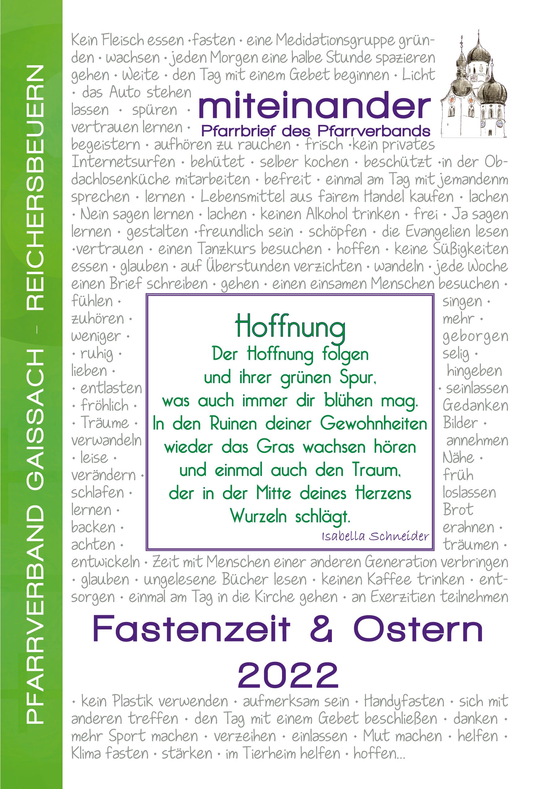 PV Gaißach-Reichersbeuern Titelseite zum Osterpfarrbrief 2022