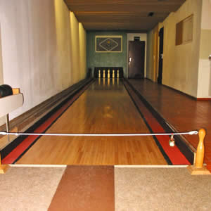 Kegelbahn aus der Sicht eines Spielers