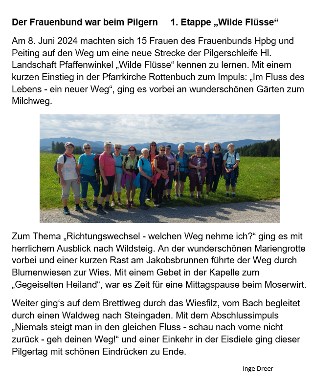 Pilgern wilde Flüsse 2024