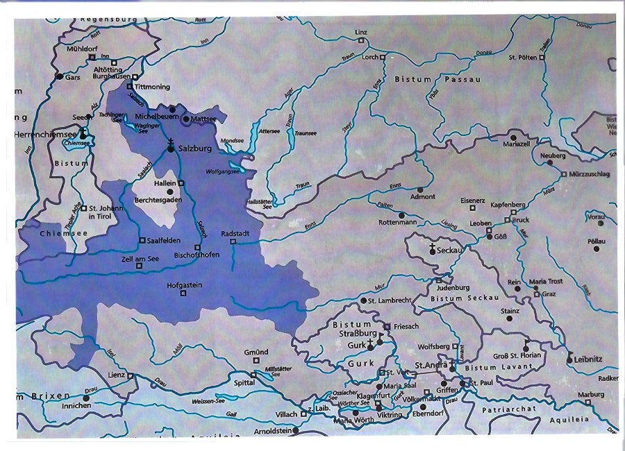 Landkarte Bistum Salzburg