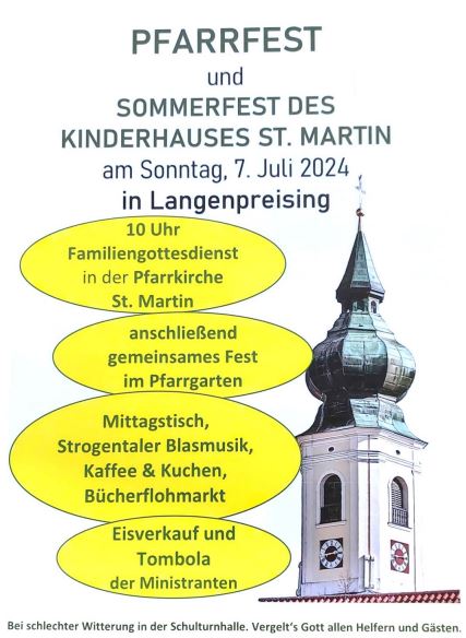 Pfarrfest - offizielles Plakat des Pfarrgemeinderats