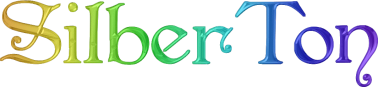 Schriftzug Silberton in farbigen Buchstaben