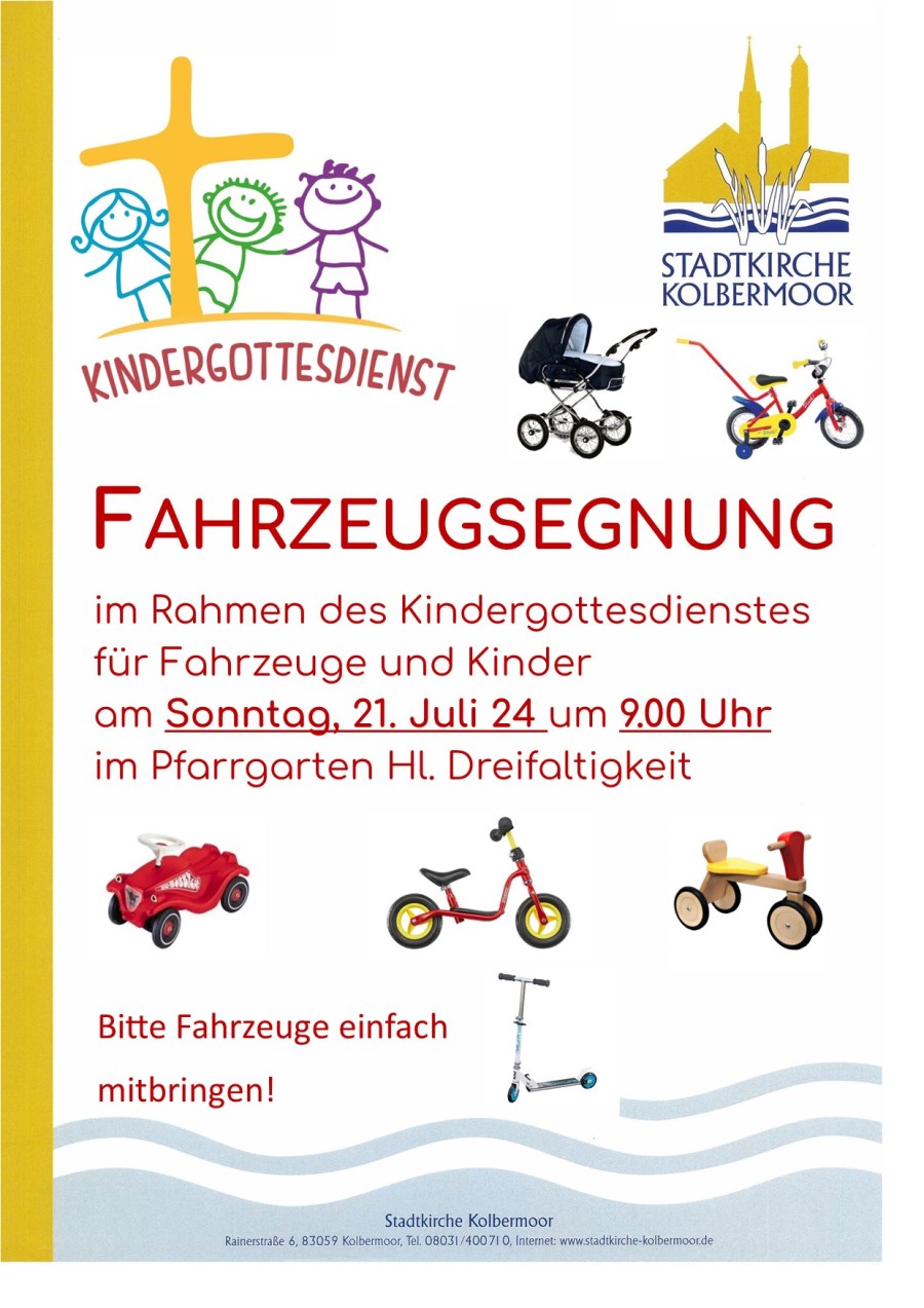 Kindergottesdienst mit Fahrzeugsegnung