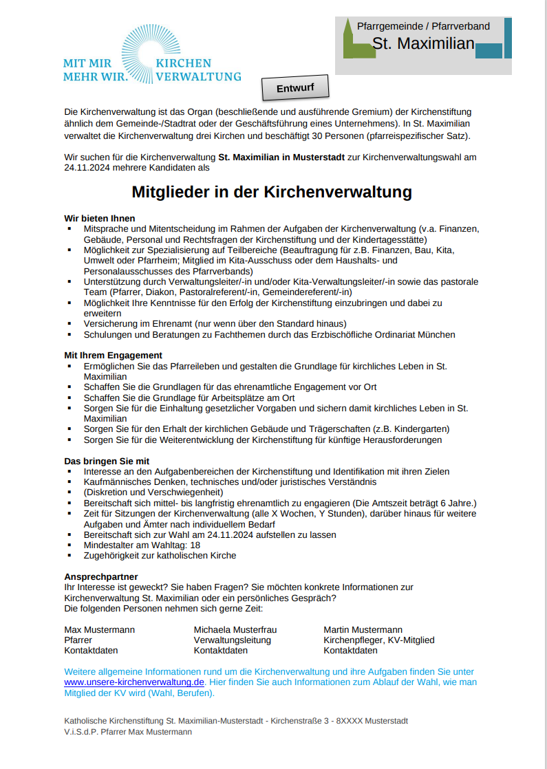 Stellenanzeige KV-Mitglieder