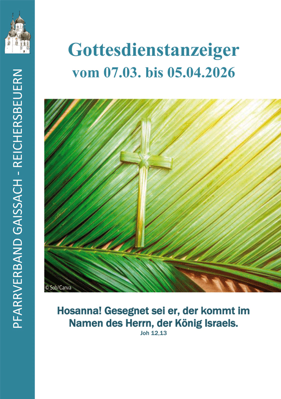 Die Titelseite des aktuellen Gottesdienstanzeigers