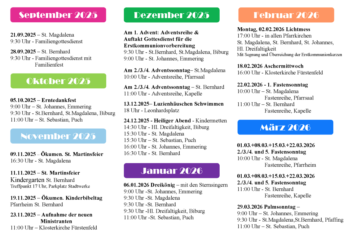 Familiengottesdienste