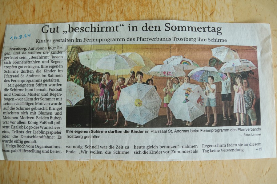 Ferienprogramm Pfarrverband Trostberg 2024
