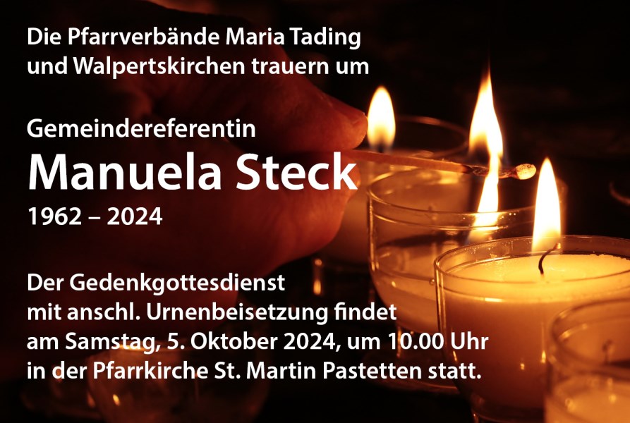 Manuela Steck - Todesanzeige Slider - mit Beerdigung
