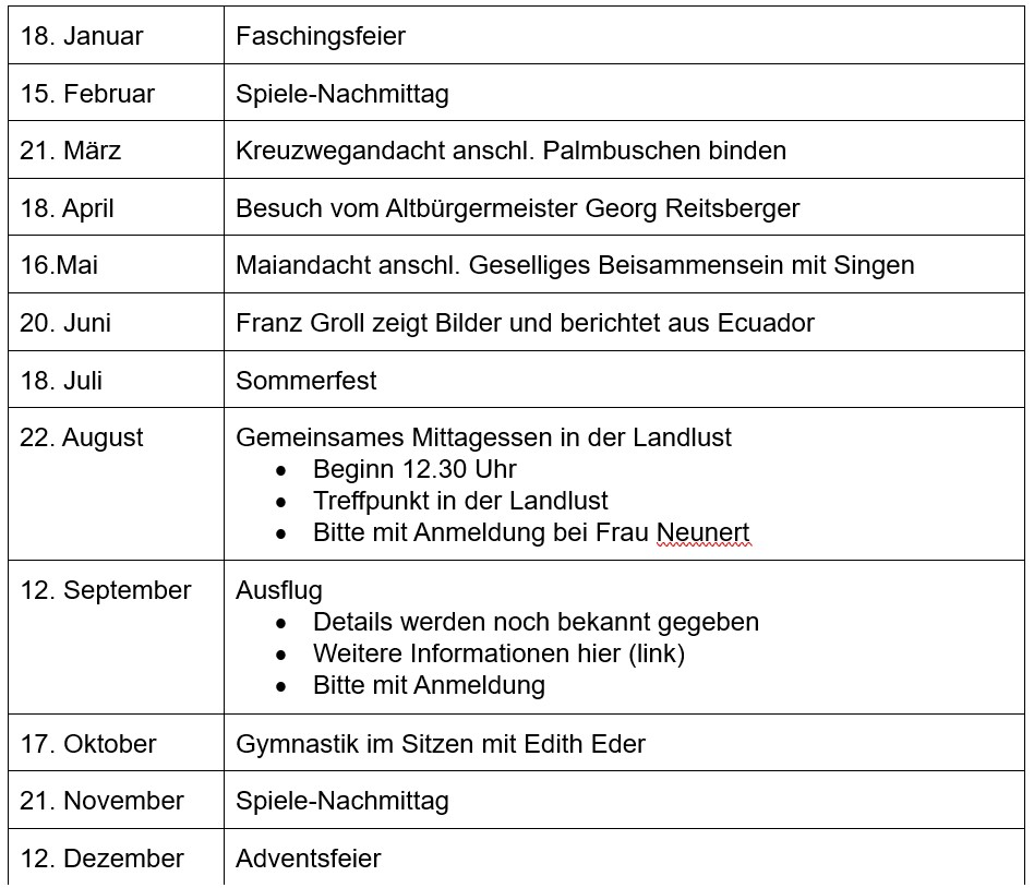 Programm Seniorennachmittag Vaterstetten 2024 V2