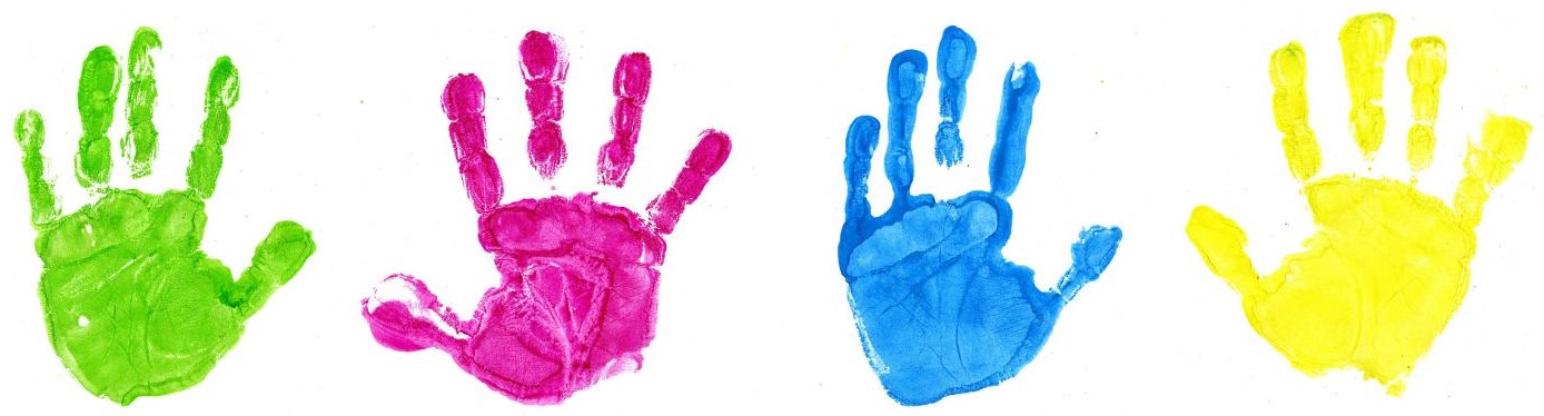 Kinder Hände bunt