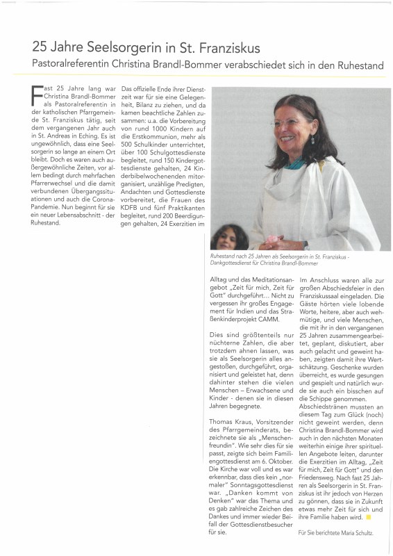 Abschied in den Ruhestand