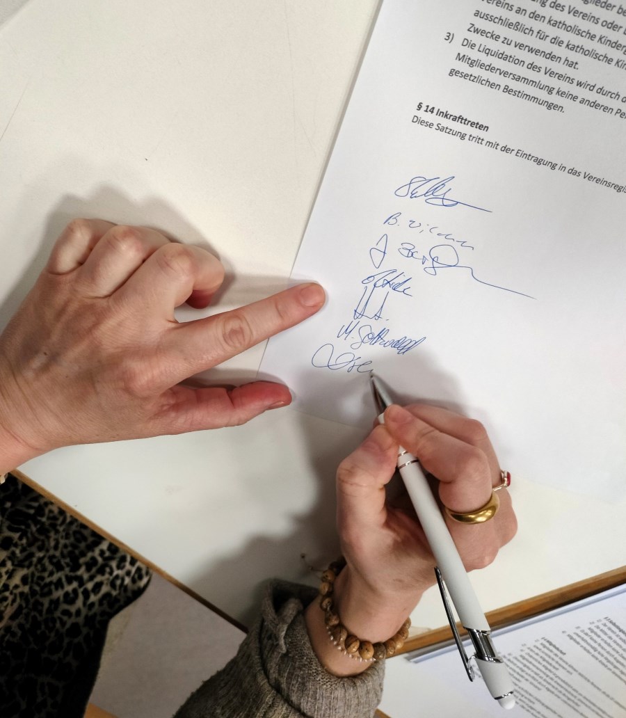 Unterschrift Förderverein KiGa