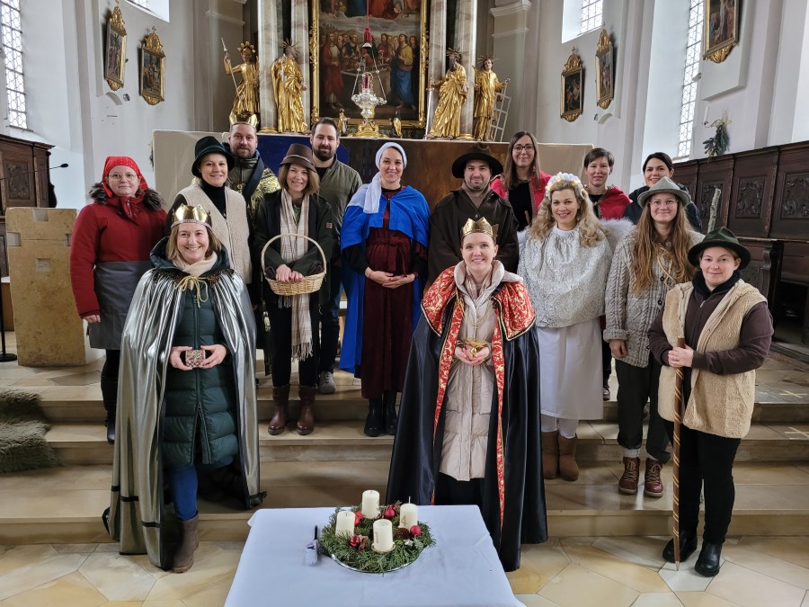 Die Schauspieler des Krippenspiels