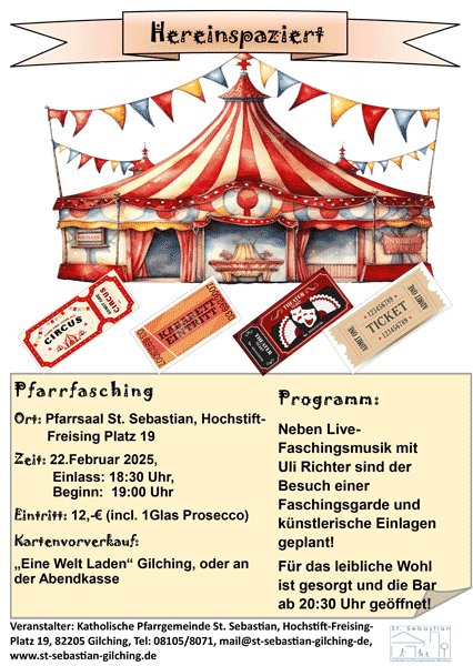 Plakat Pfarreifasching 2025