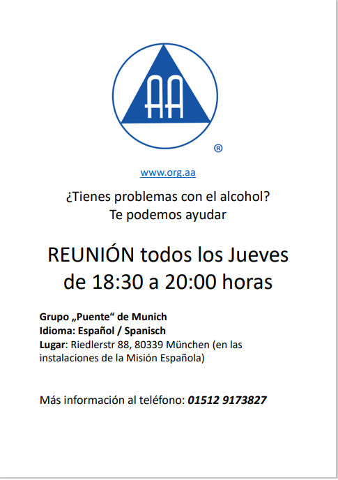 Reunión de ayuda para personas con dificultad para controlar el consumo de alchool