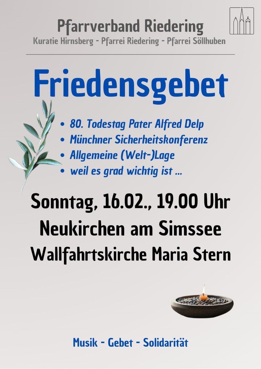 Plakat Friedensgebet
