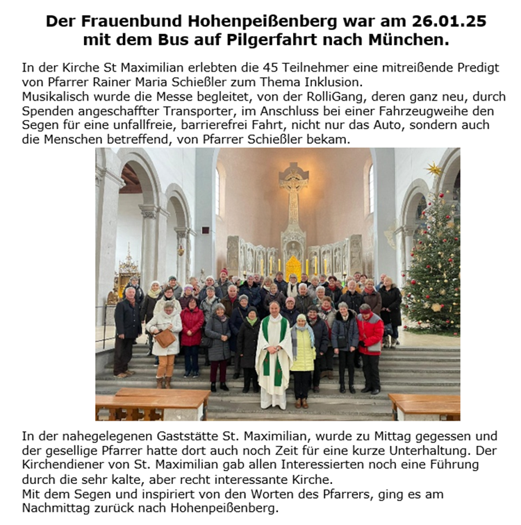 KDFB Hohenpeißenberg auf Pilgerfahrt nach München