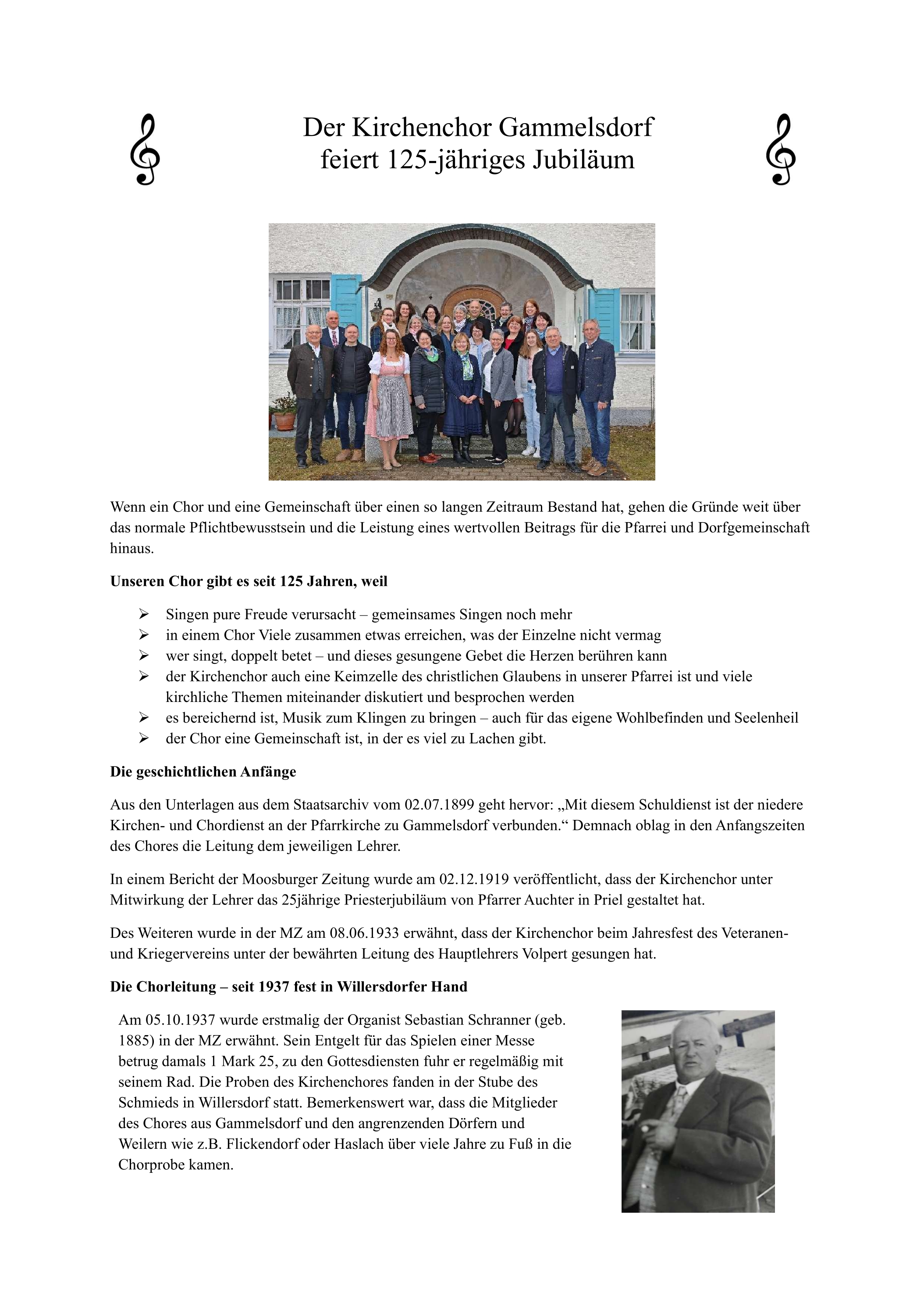 125-jähriges Jubiläum Kirchenchor Seite 1