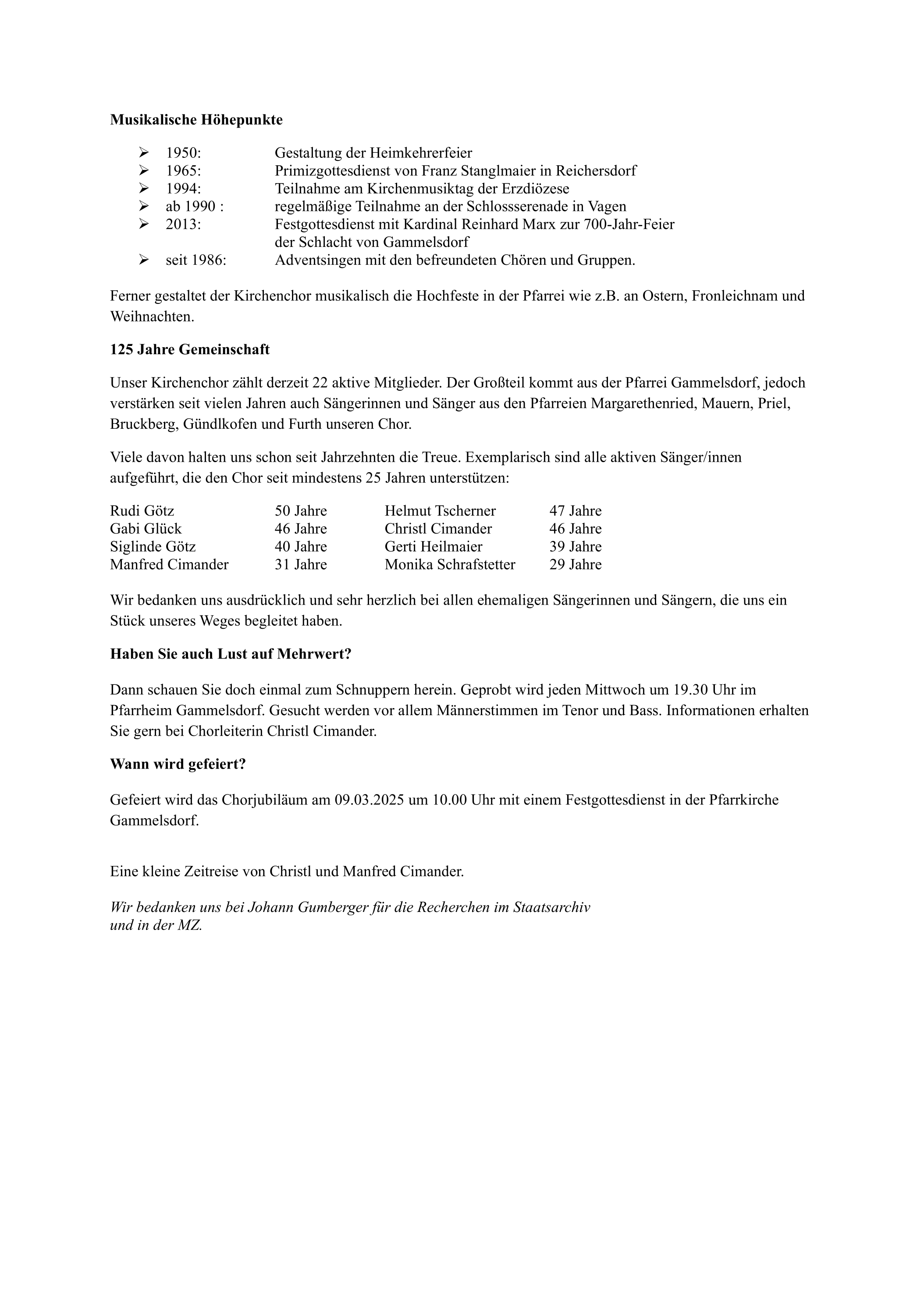 125-jähriges Jubiläum Kirchenchor Seite 3