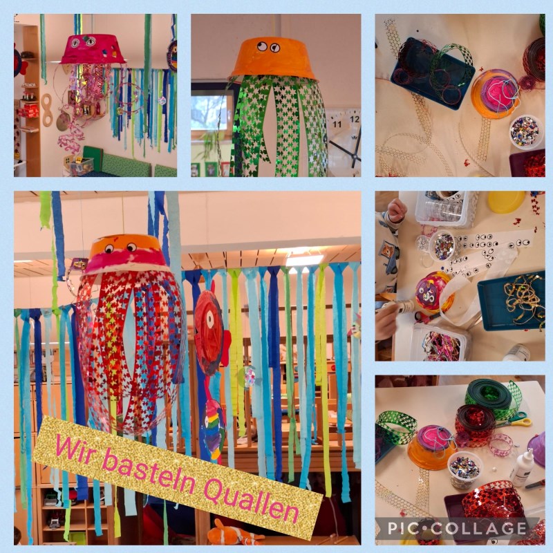 Die Igelgruppe hat ihre Faschingsdeko selber gebastelt.