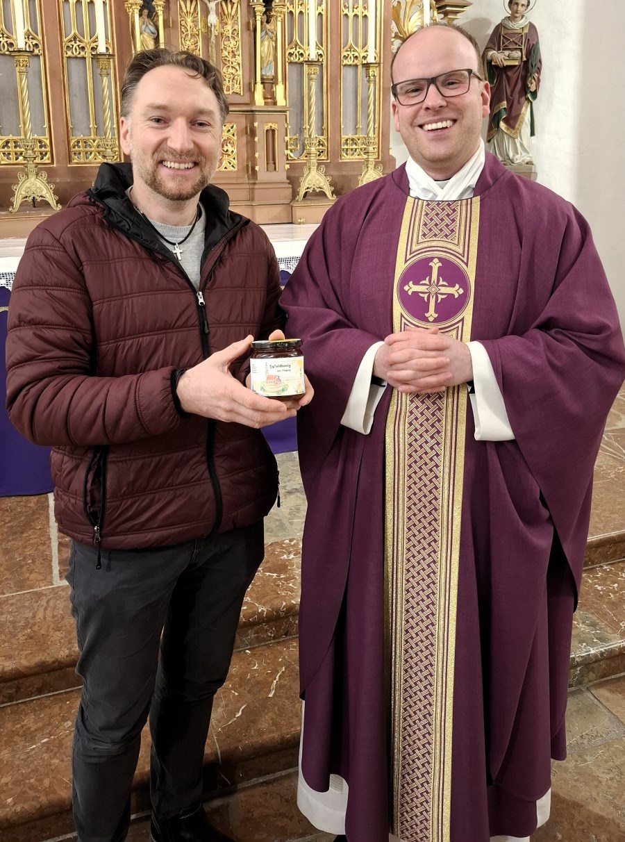 Michael Maurer und Markus Nappert nach dem Gottesdienst