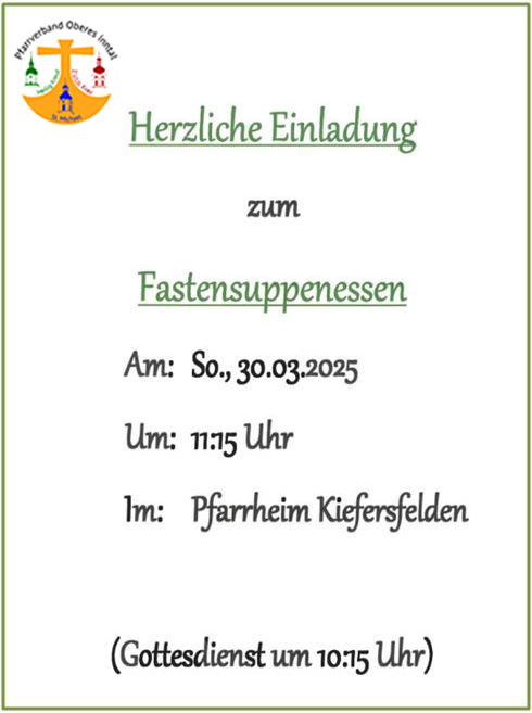 Fastensuppenessen 2025 Plakat Kiefer