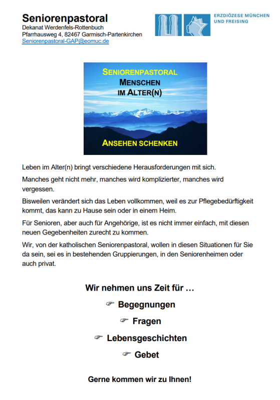 Angebote der Seniorenpastoral