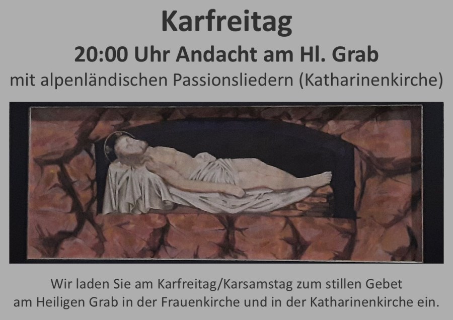Einladung zum stillen Gebet am Karfreitag und Karsamstag 2025 ab 20 Uhr in der Katarinenkirche