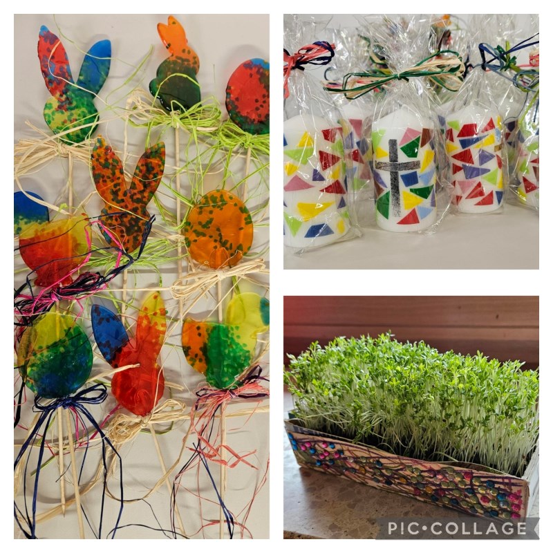 Für den Ostermarkt basteln wir schöne Sachen.